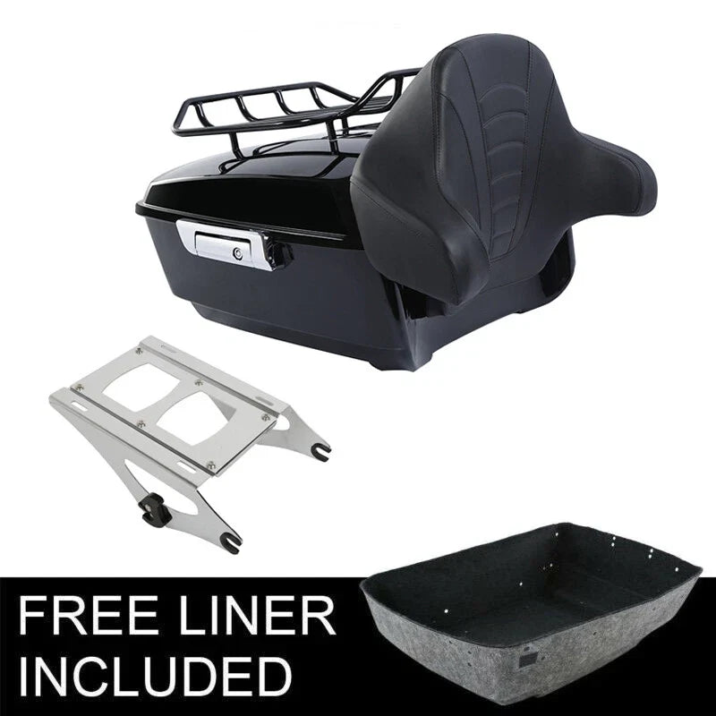 Trunk Backrest Pad Mount Rack for Harley Electra Road Glide 2014-2026