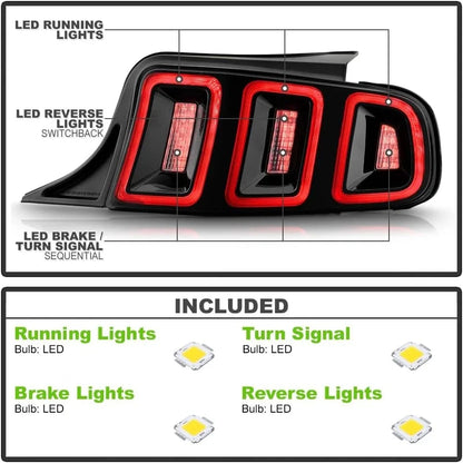 Full LED Sequential Tail Lights for Ford Mustang (2010–2014)