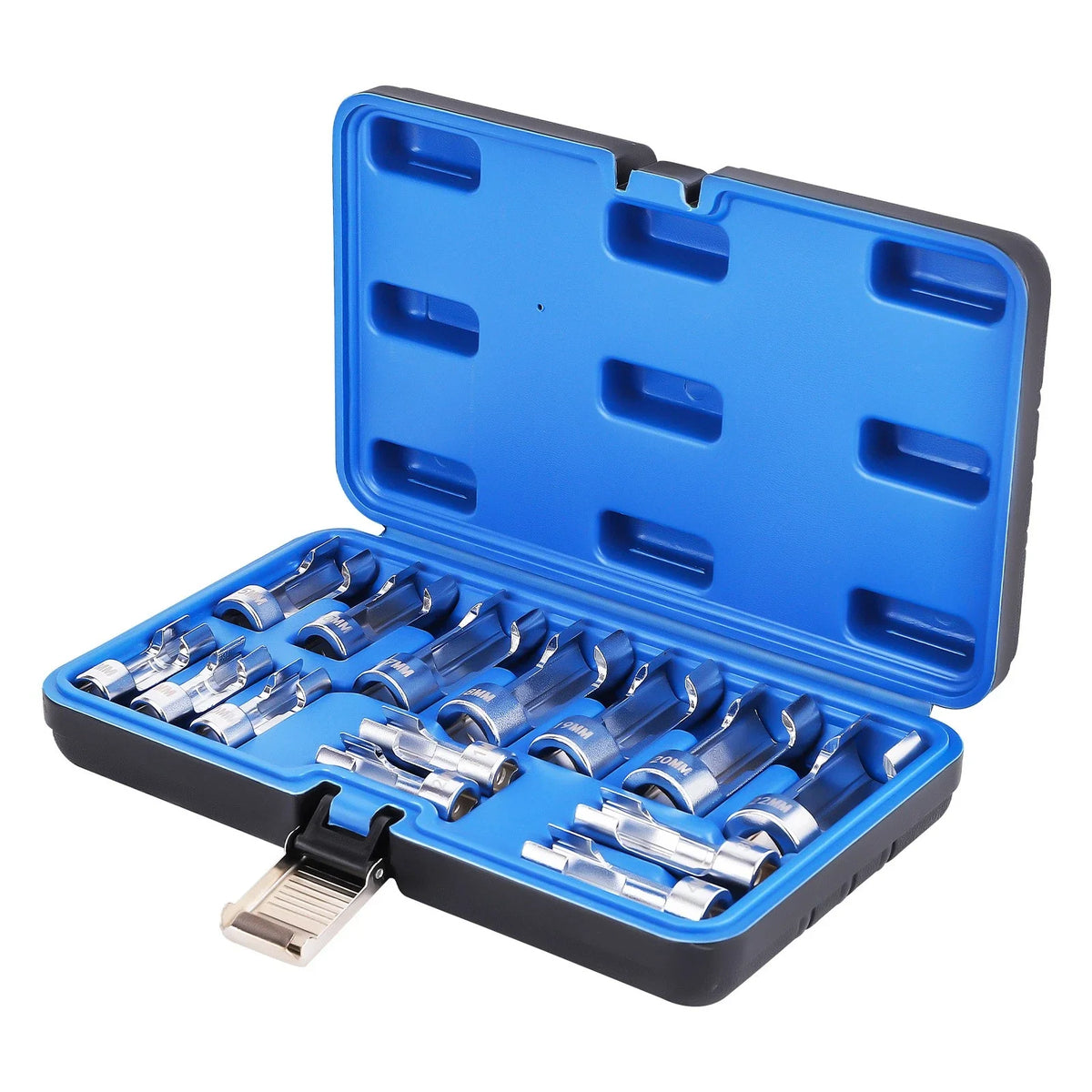 14PCS Diesel Injector Fuel Line Wrench Strut Nut Socket Set 8-22mm