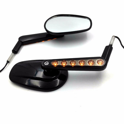 Rear View Mirror with LED Stem for FLSTC FXDB DYNA Harley Davidson 2000-2023