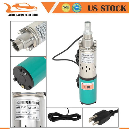 Submersible Water Pump 12v for Deep Well - 1 Year Warranty