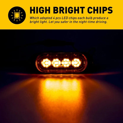 Amber 16pcs LED Side Marker Lights for RV Truck Trailer Rear