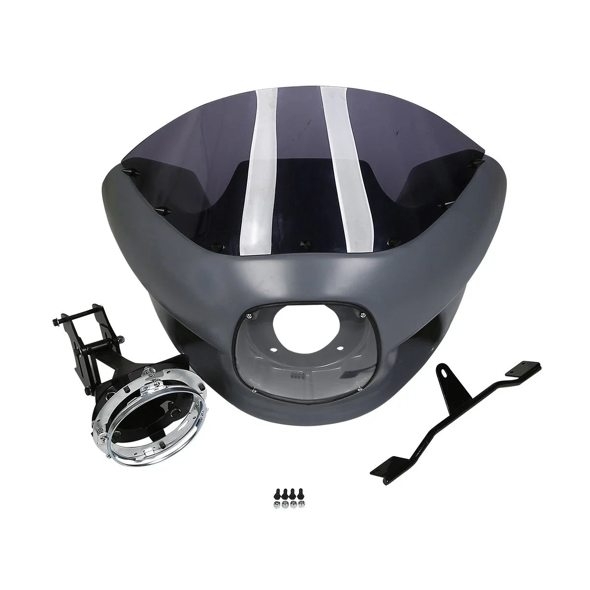 7" Front Fairing Mount Kit + Windshield for Harley Dyna (2006–2017)