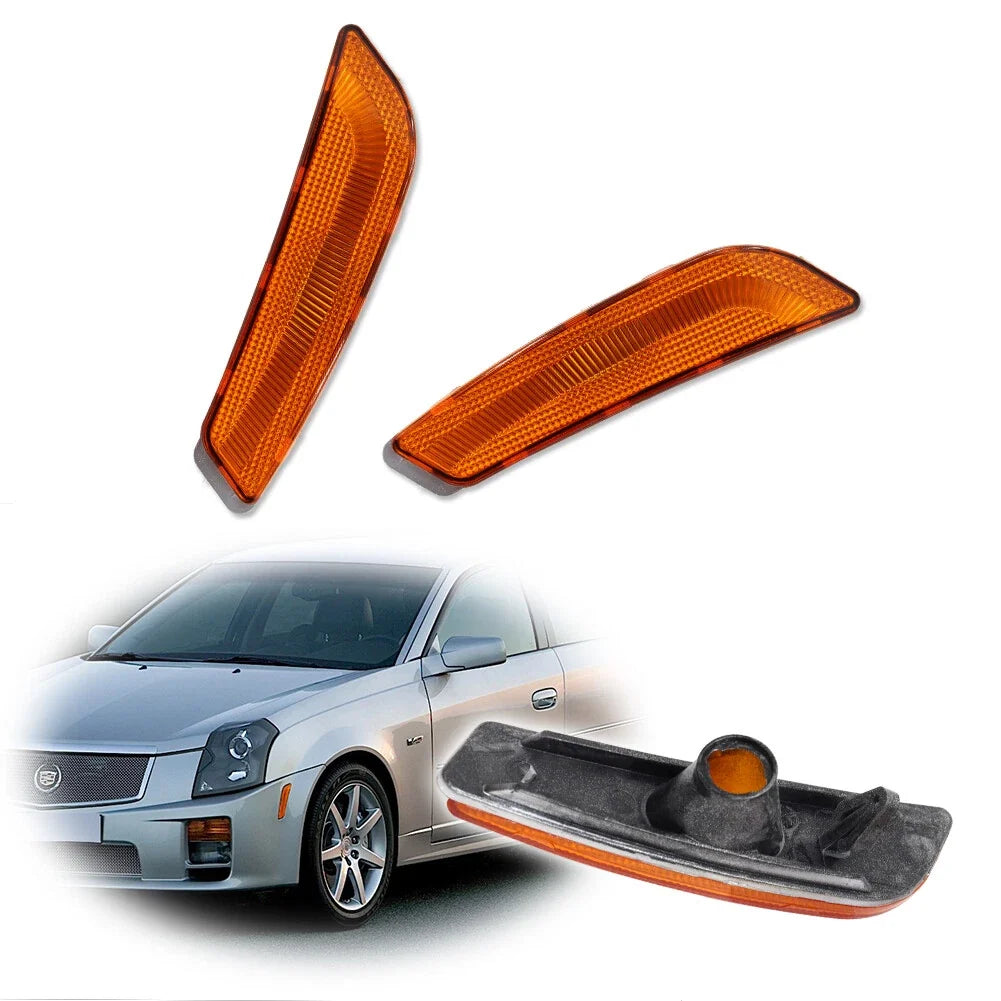 Amber Front Fender Side Marker Reflector Lights Kit for Cadillac CTS (2003–2007)