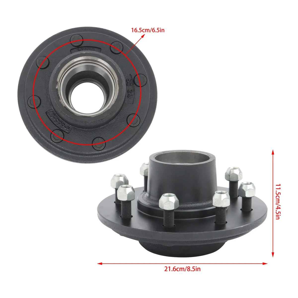 1 PC Trailer Axle Idler Hub for 7,000 lbs #42 Spindles (8 Lug, 6.5")