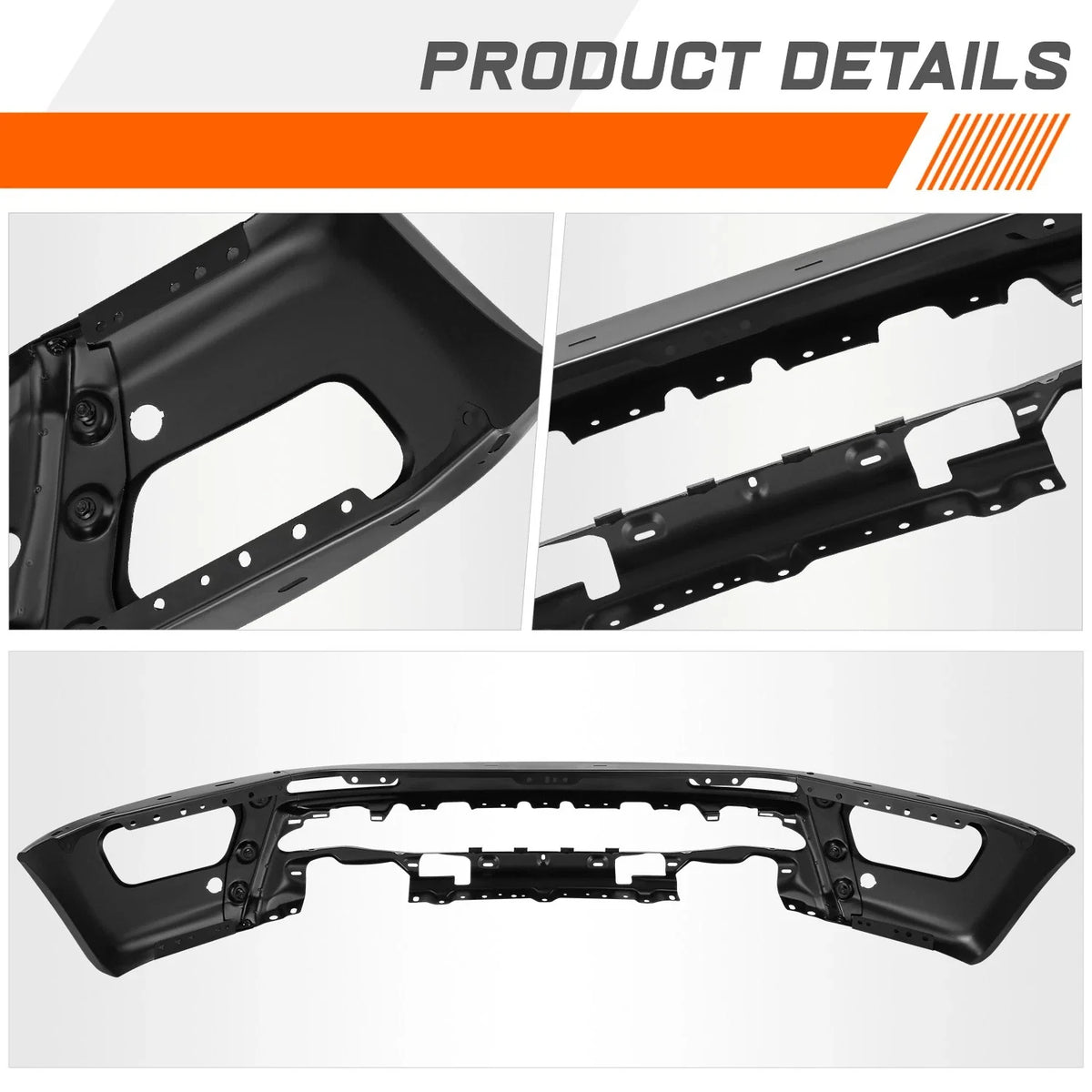 Steel Front Bumper Face Bar for Ford Ranger (2019-2024) - Black