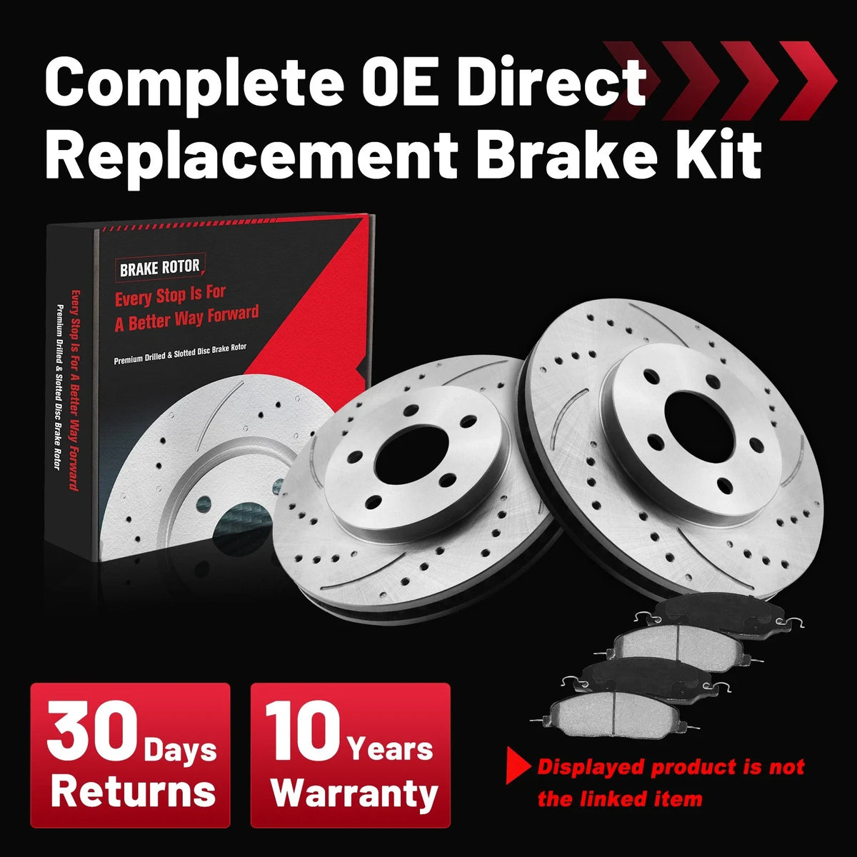 Rear Brake Calipers, Rotors & Pads Set for Chevy Traverse 2007-2016