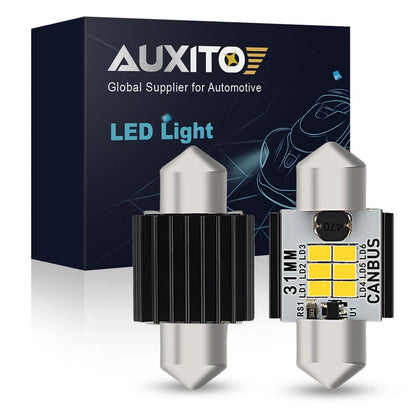 Dome Map Light 2X LED Festoon Bulbs 31MM DE3175 DE3022 (CANBUS)