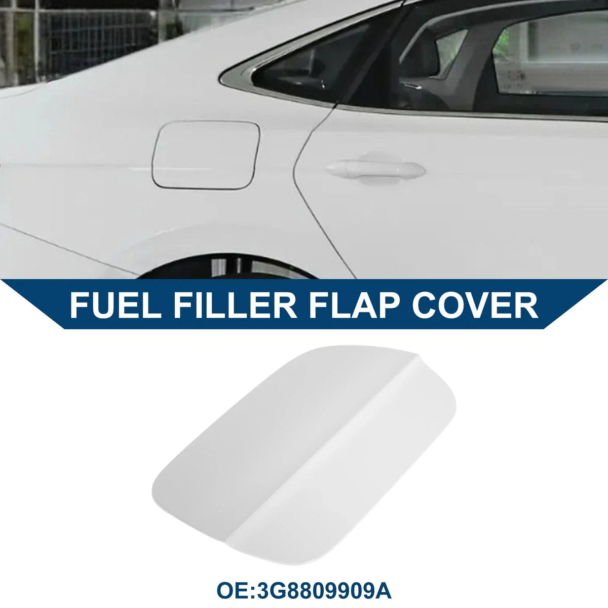 Fuel Tank Door Cap for Volkswagen CC (2019–2021) - Fuel Filler Flap Cover White