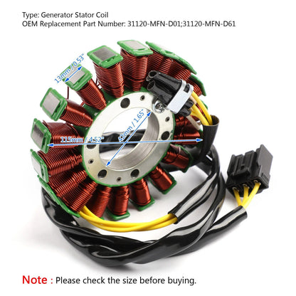 Magneto Generator Stator Coil for Honda CB 1000 R (2009–2016) 31120-MFN-D61 T9