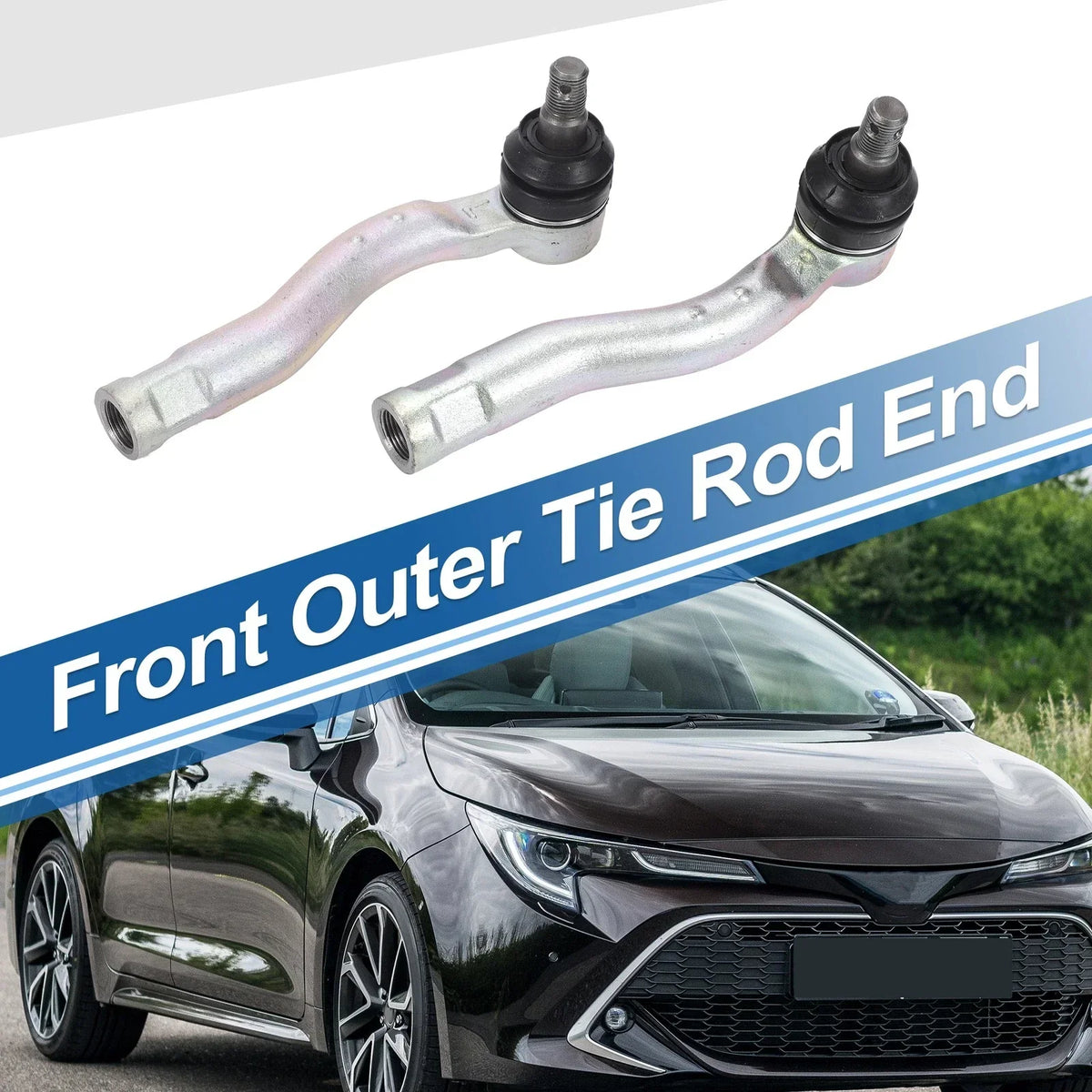 Set of 2 Front Outer Tie Rod Ends for Toyota Land Cruiser (98-02)