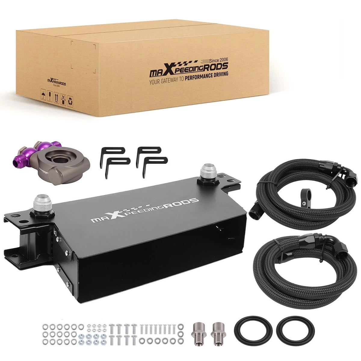 7 Row Aluminum Oil Cooler Kit for Universal Applications