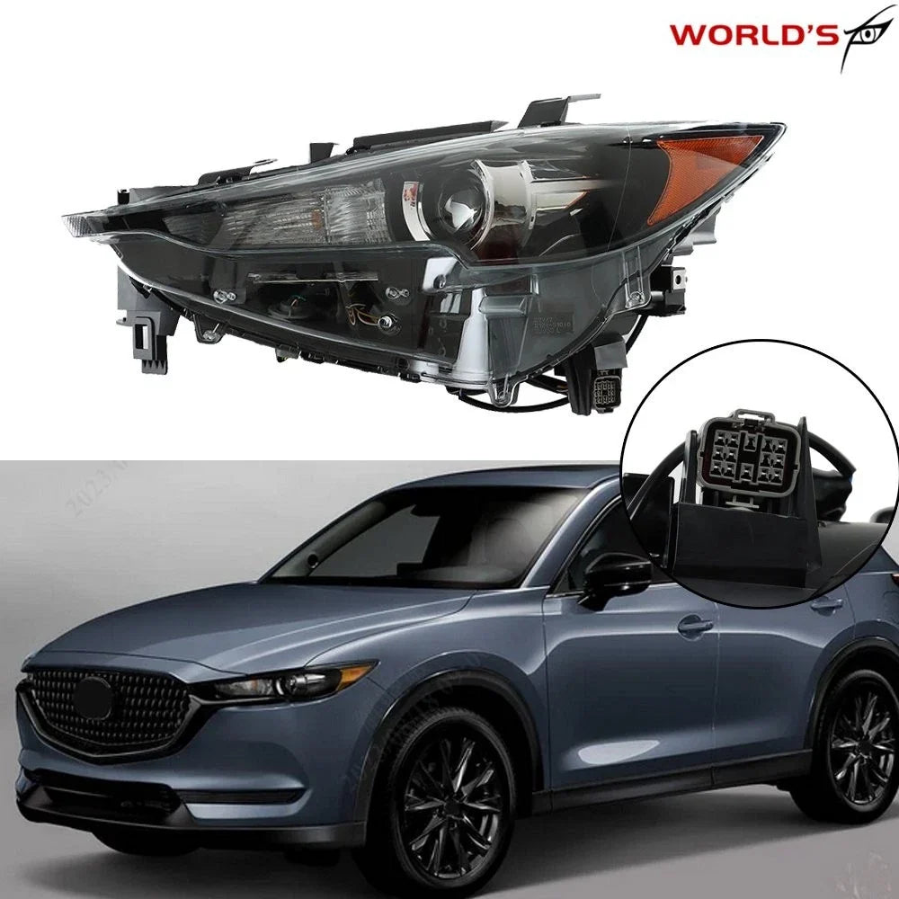 LED Headlight for Mazda CX-5 (2017–2021) Black Housing Clear Lens Left