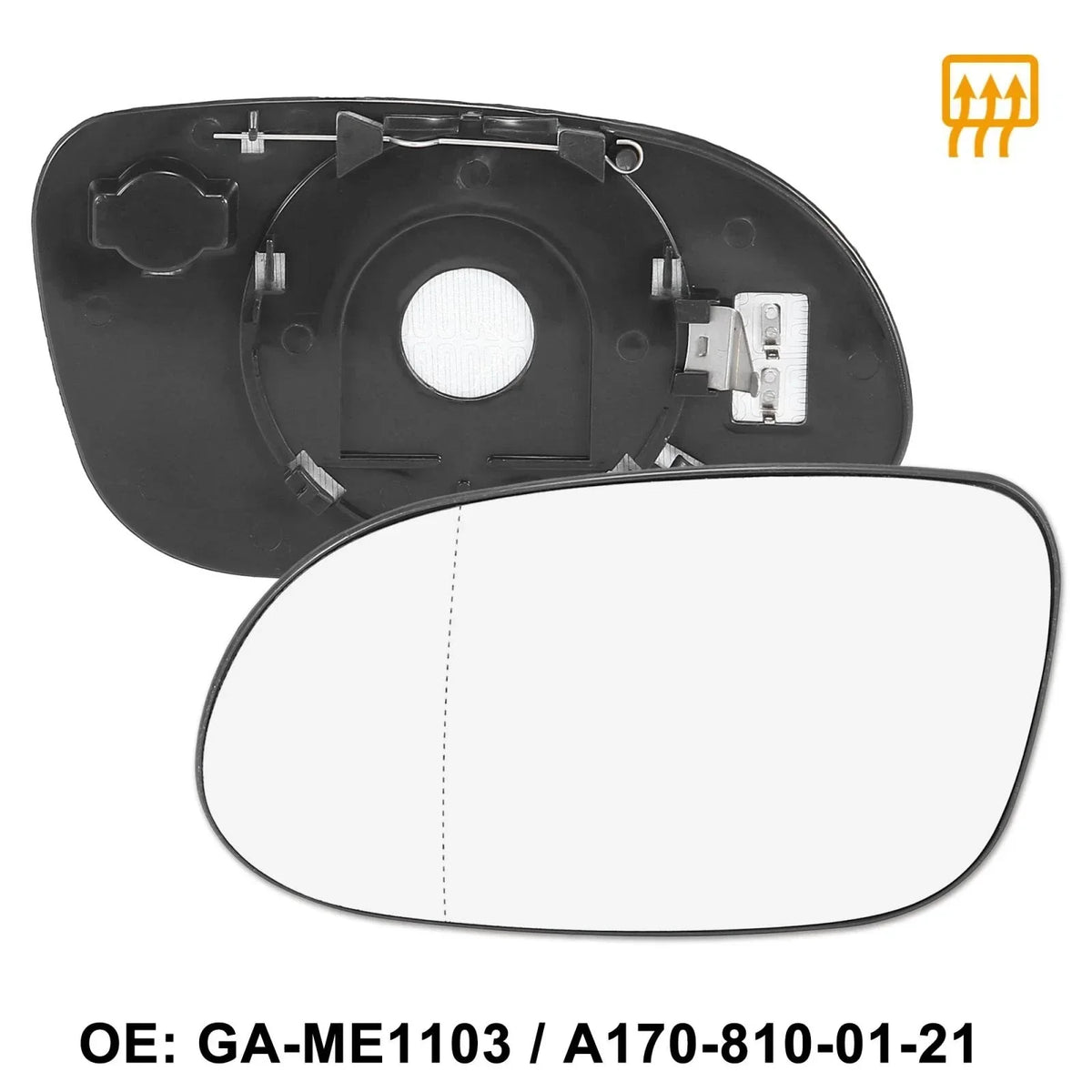 Replacement Heated Mirror Glass for Left Side of Mercedes-Benz CLK320 2003-2009