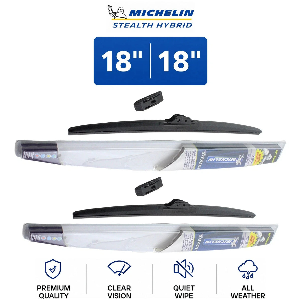 2-Pack Michelin Stealth Hybrid Wiper Blades for 1971-1973 Mustang