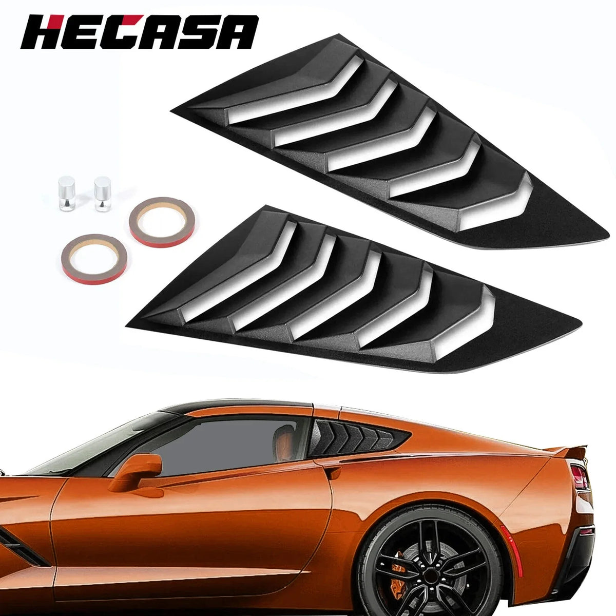 Louver Cover Sun Shade for Side Window of Corvette C7 2014-2019