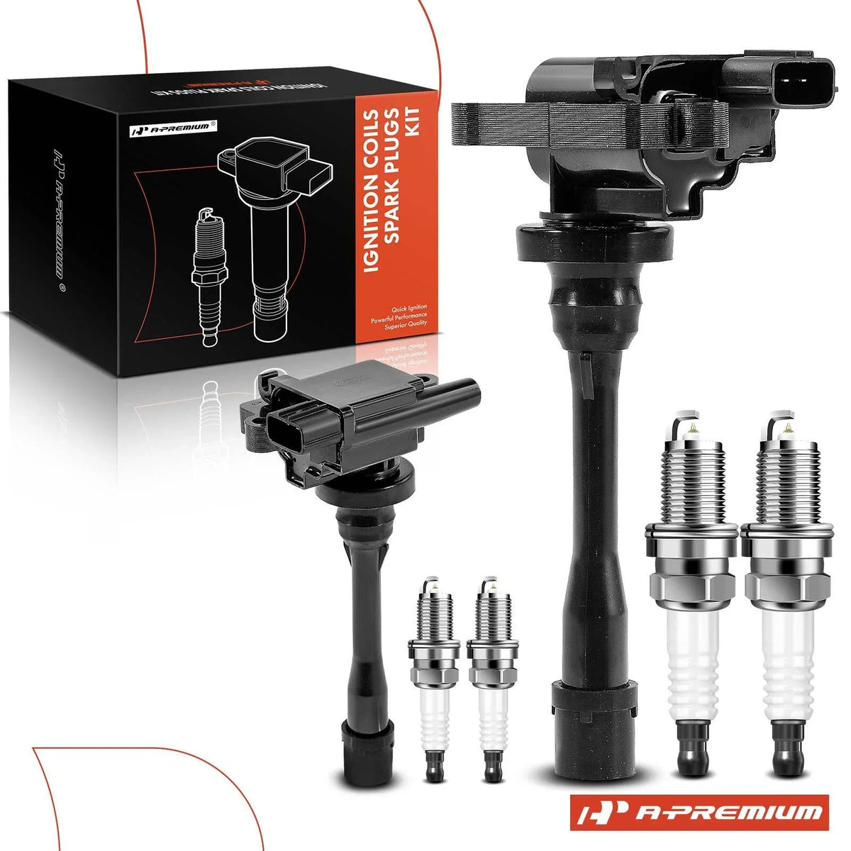 2X Ignition Coil & 4X Iridium Spark Plug for Mitsubishi Outlander (2003)