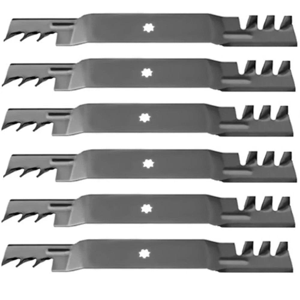 6X Toothed Mulching Mower Blade for John Deere (Replaces AM137328)