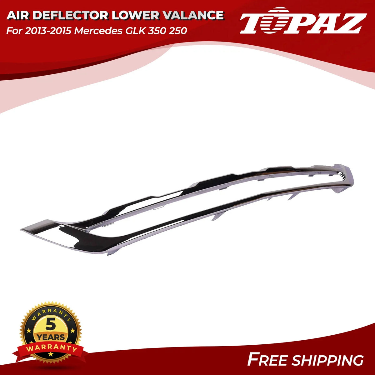 Front Chrome Air Dam Deflector for Mercedes GLK 350 250 (2013–2015)
