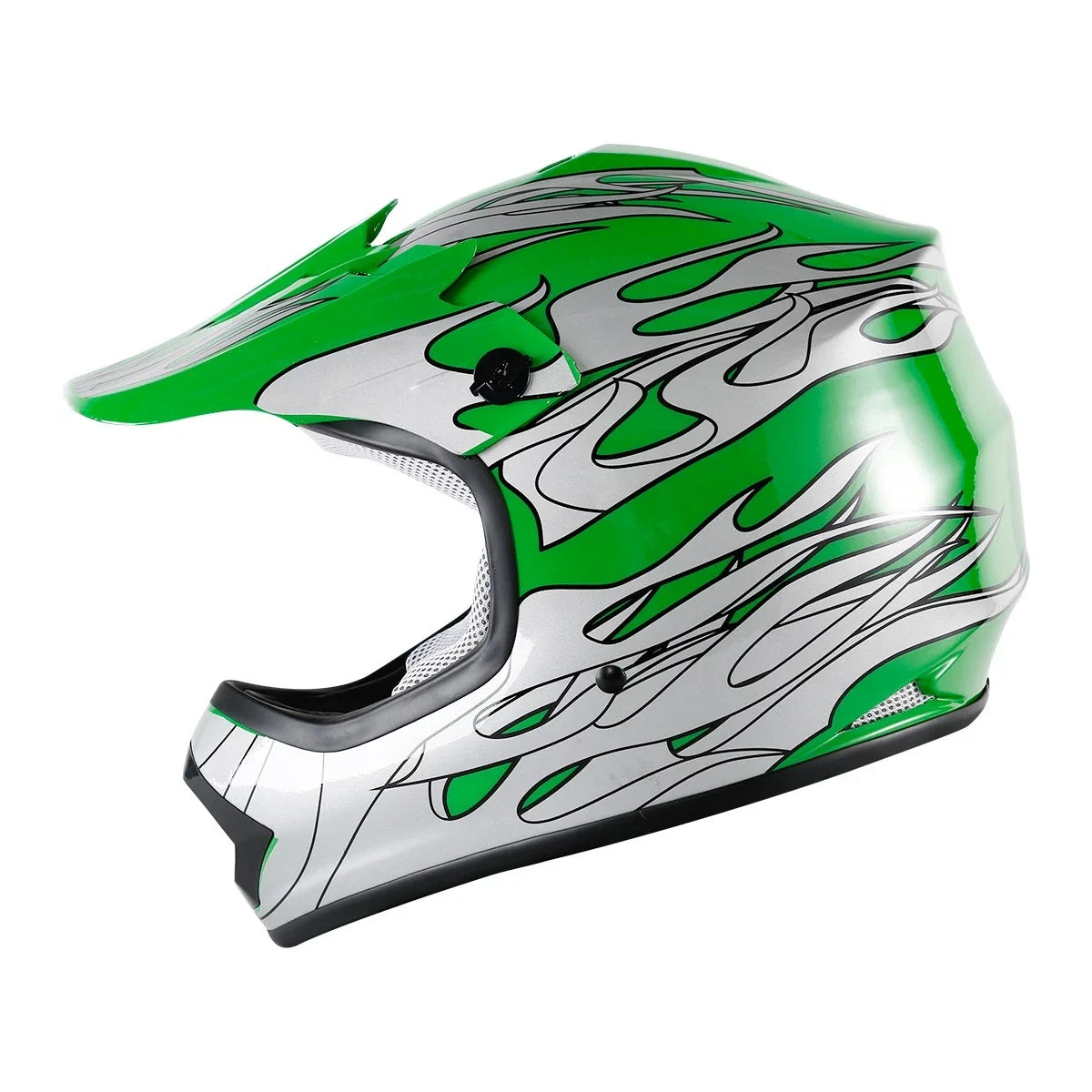 Youth ATV Helmet for Kids Green DOT Full Face Motocross