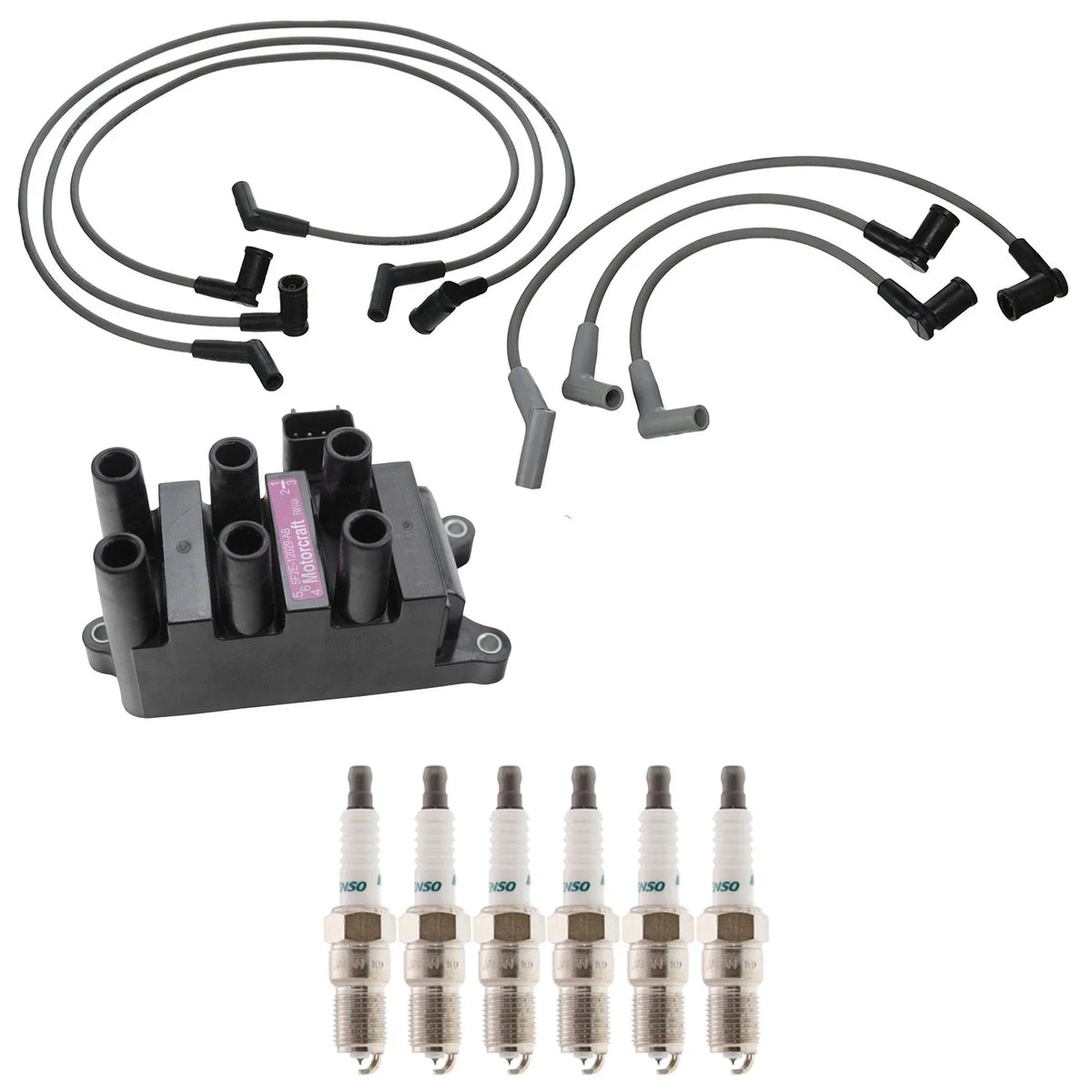 Ignition Coil & Spark Plug Wire Set for Ford Windstar V6 (1995–2003)