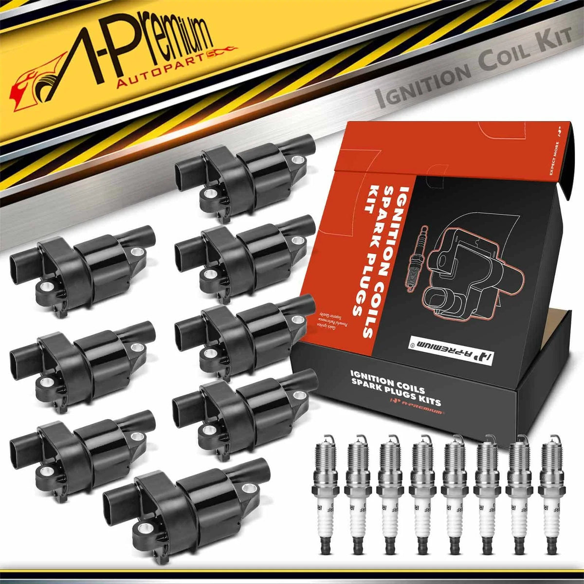 8x Ignition Coil & 8x Iridium Spark Plug for Sierra 1500 (2007–2013)