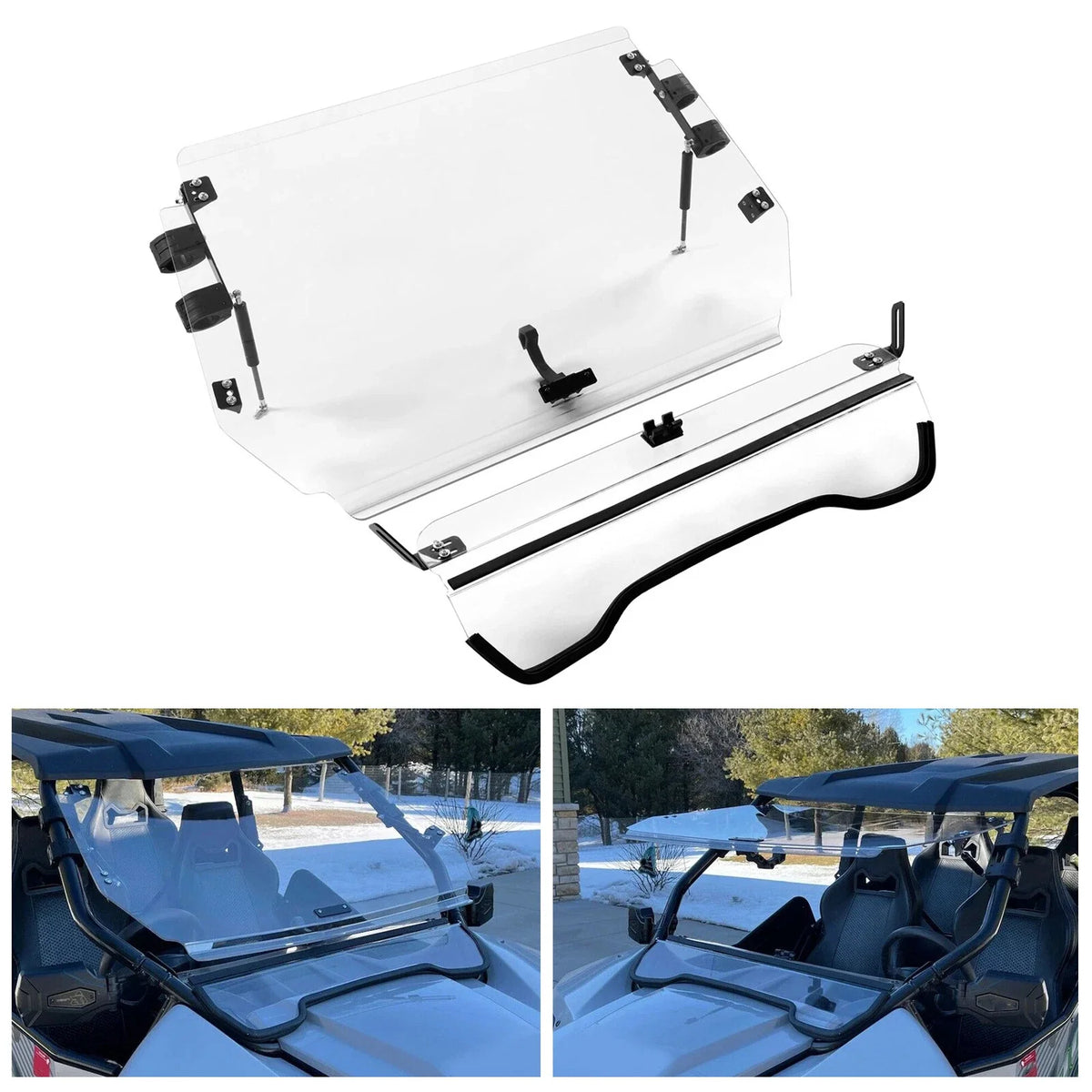 2-in-1 Flip Windshield for Wildcat 4 1000 (2013–2018) - Scratch Resistant
