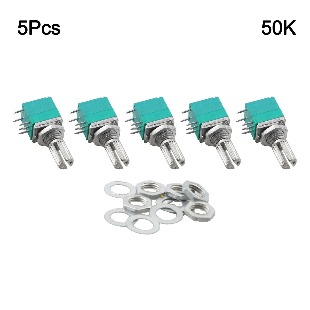 5PCS RV097NS 5PIN Sealing Potentiometer with Switch B1K