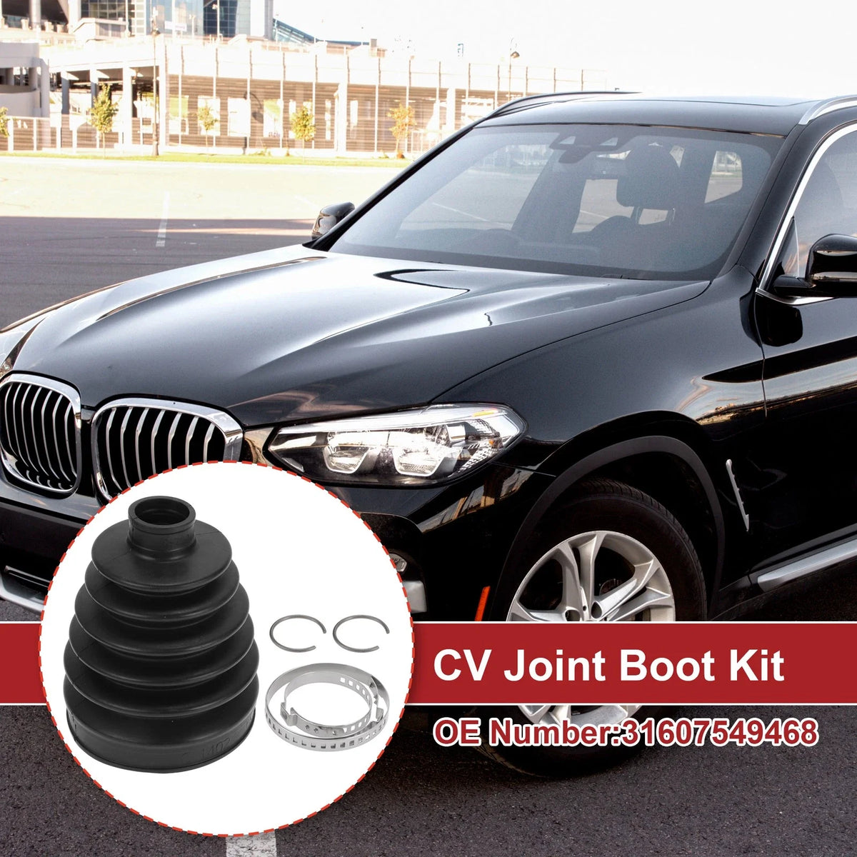 Outer CV Joint Boot Kit with Clamps for BMW 328i (2007–2016) 31607549468