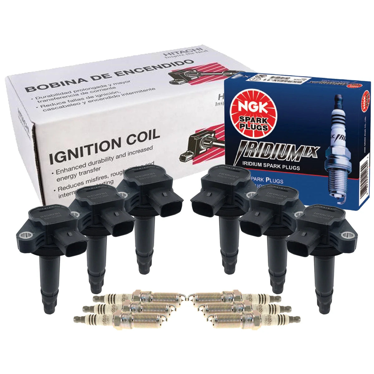 Set of 6 Ignition Coils & 6 NGK Iridium IX Spark Plugs for Ford Lincoln V6