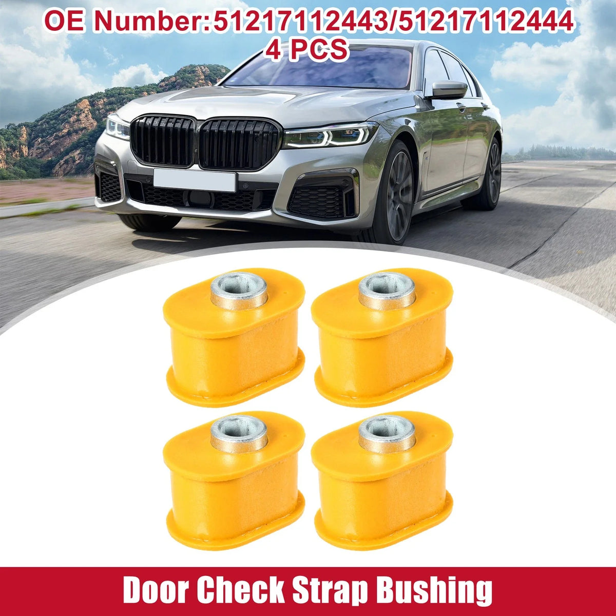 Set of 4 Door Check Strap Bushings for BMW 7 Series (E65) No.51217112443/51217112444