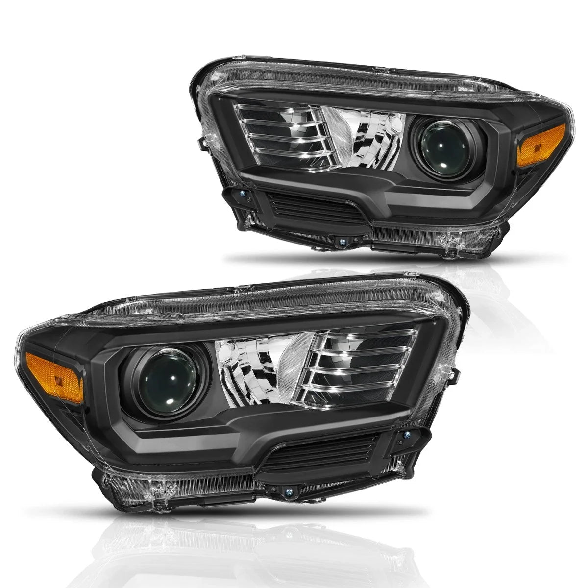Projector Headlights for Tacoma (2016–2020) Black Housing Amber Side
