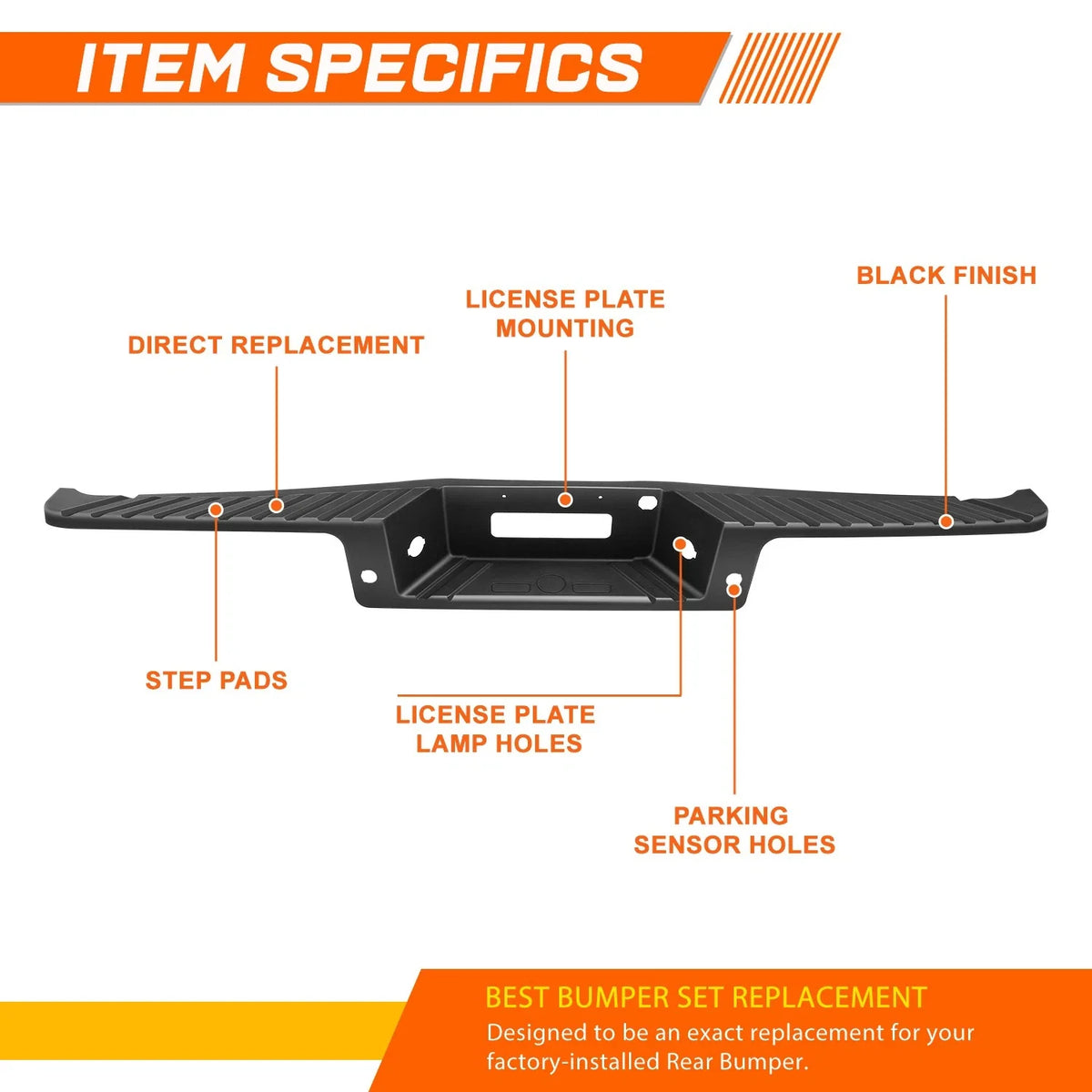 Rear Bumper Step Pad for Ford F-150 (2004–2008) w/ Sensor Holes & Tow Package
