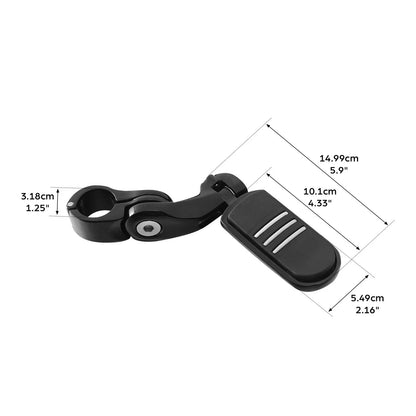 Highway Pegs, Short Angled, Black for Harley 1-1/4