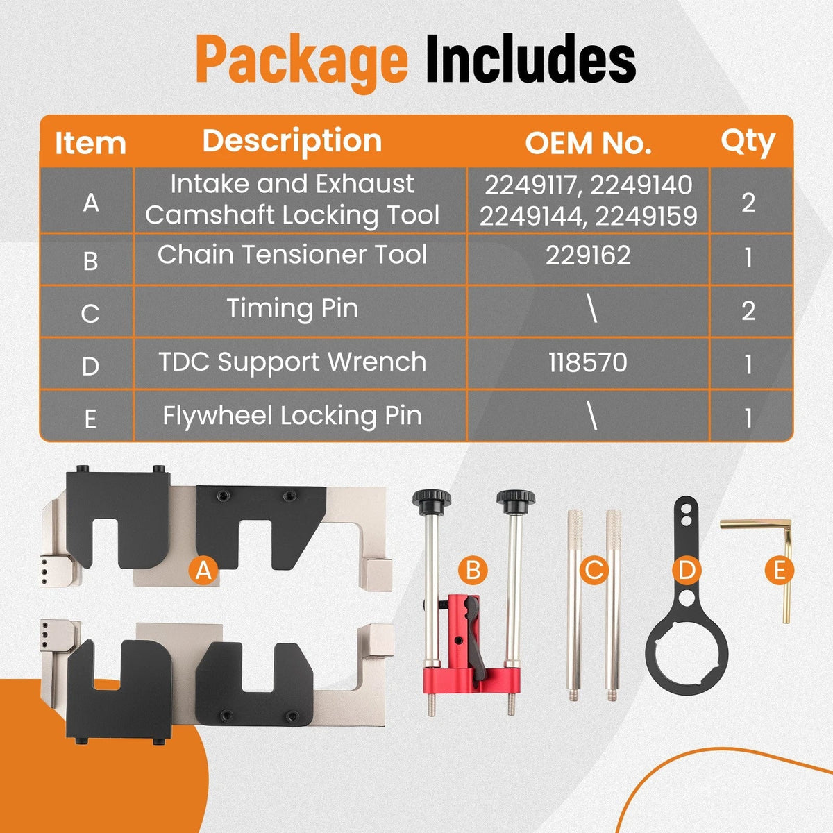 Camshaft Timing Tool Set for M5 M6 X5M X6M S63 (2010–2013) 2249117