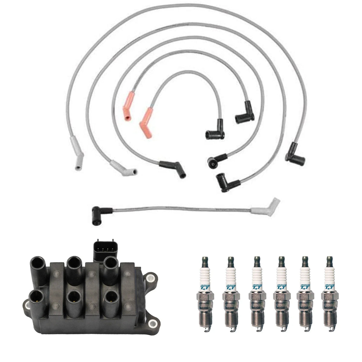 Set of 6 Denso Ignition Coil Wire & Iridium TT Spark Plugs for Ford F-150 (1997–2003)