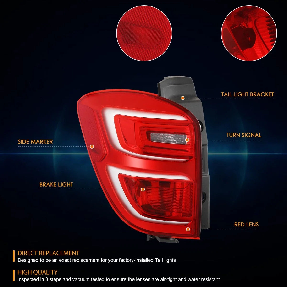 Left Side Tail Light with Red/Clear Lens for 2016-2017 Chevy Equinox