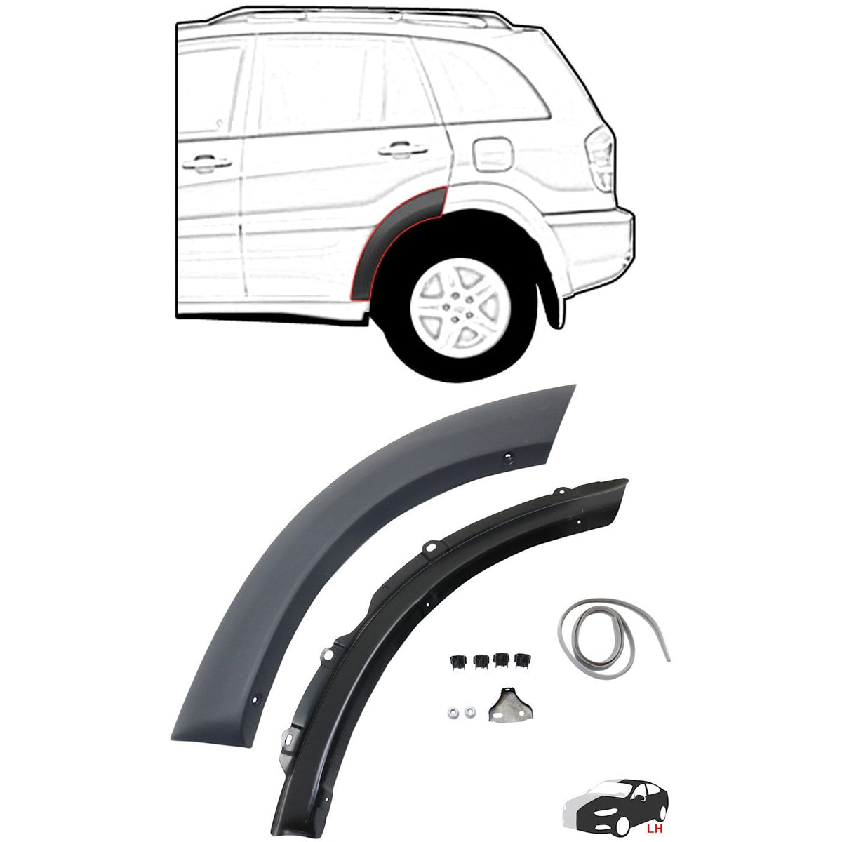 Rear Driver Side Fender Trim for 2001-2005 Toyota RAV4