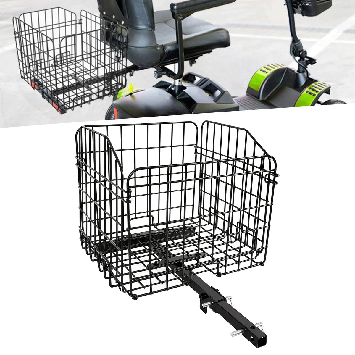 1" Hitch Receiver Folding Rear Basket for Power Chairs & Mobility Scooters