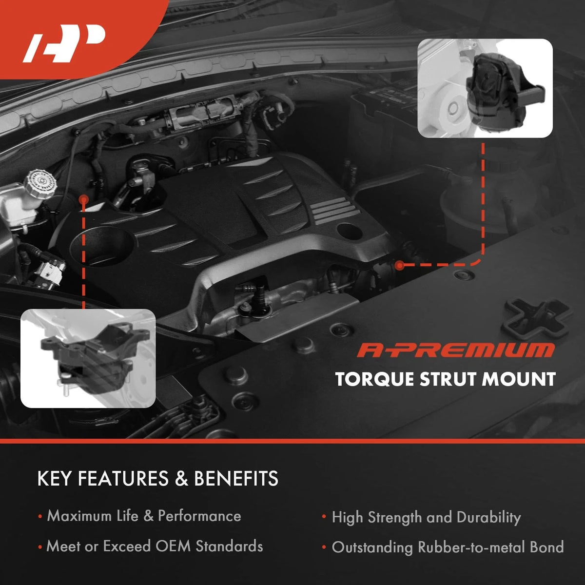 Engine Torque Strut Mount (Front Lower) for Nissan Sentra/Juke 2011-2017