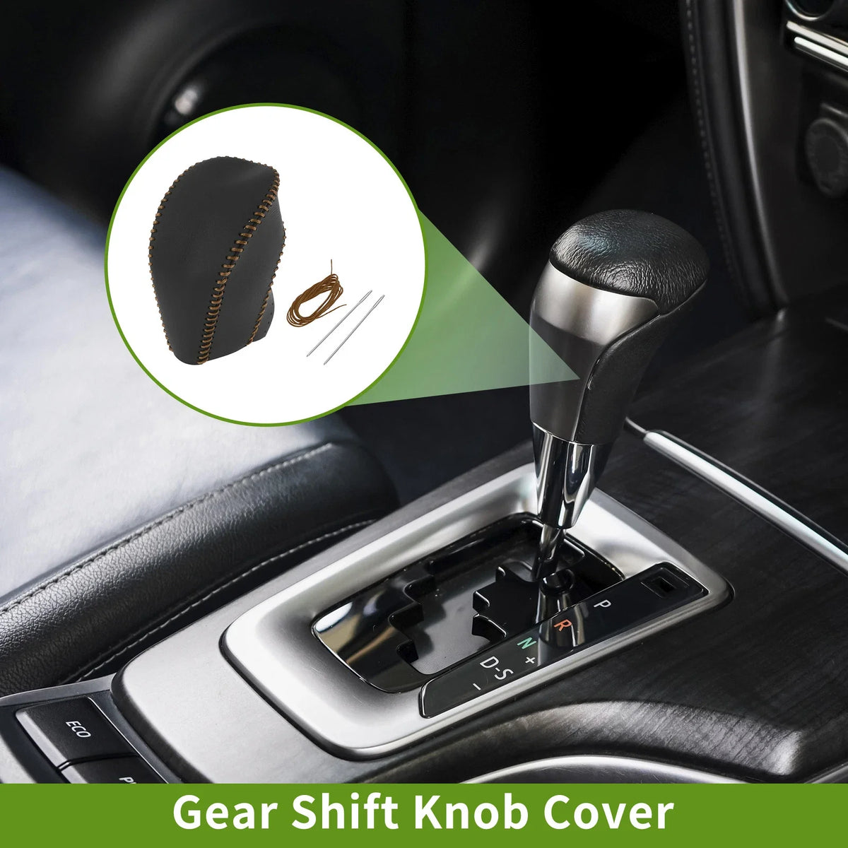 Gear Shift Knob Cover for Toyota Highlander (2008–2013) Black Brown