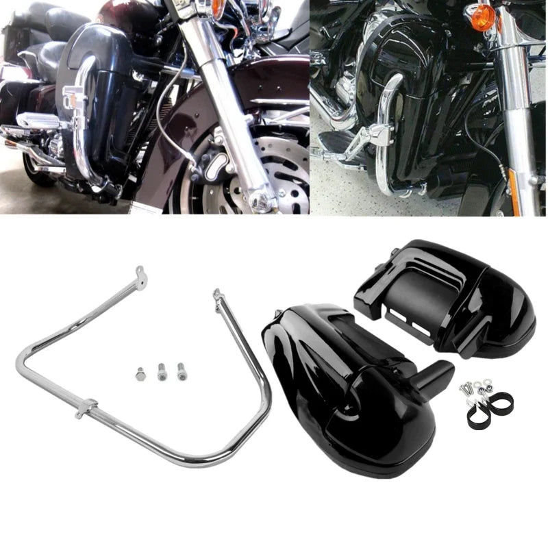 Leg Fairings Vented & Engine Guard Bar for Harley Electra Glide 2009-2013