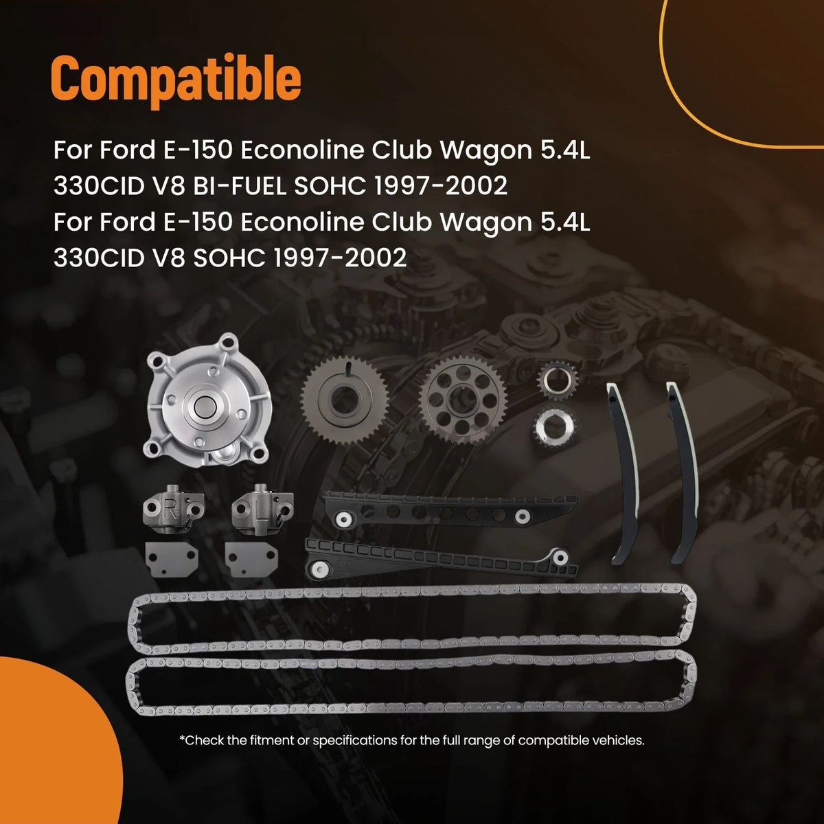 Chain Timing Kit with Tensioners for 2000-2001 Ford Excursion/Expedition