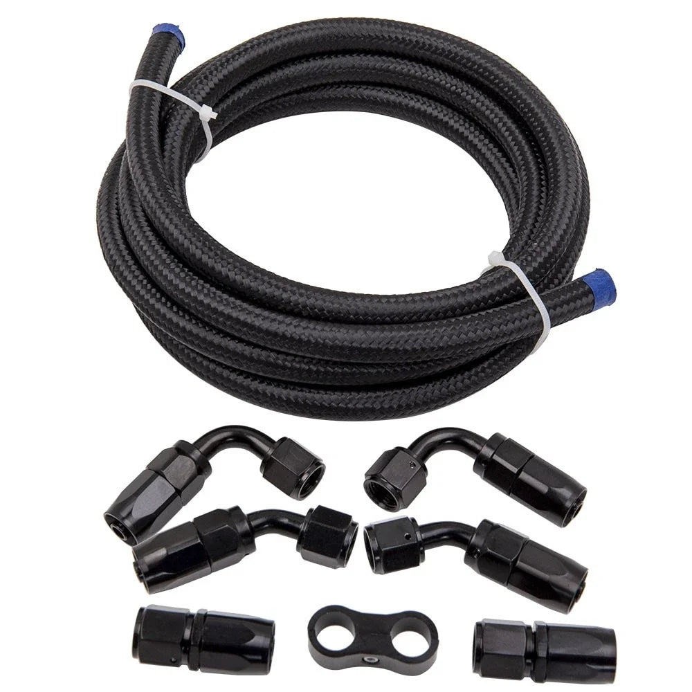 3/8 Fuel Line Hose with 6AN Fitting and Clamp for Universal Applications