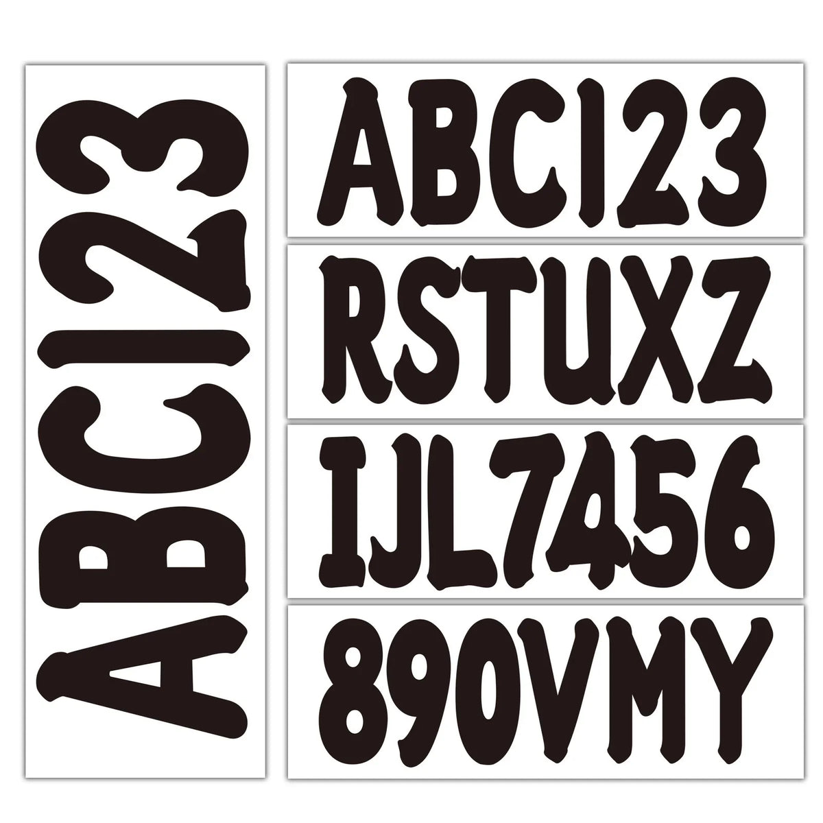 Boat Registration Decals - Black Alpha-Numeric Stickers