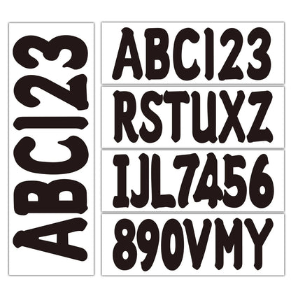 Boat Registration Decals - Black Alpha-Numeric Stickers