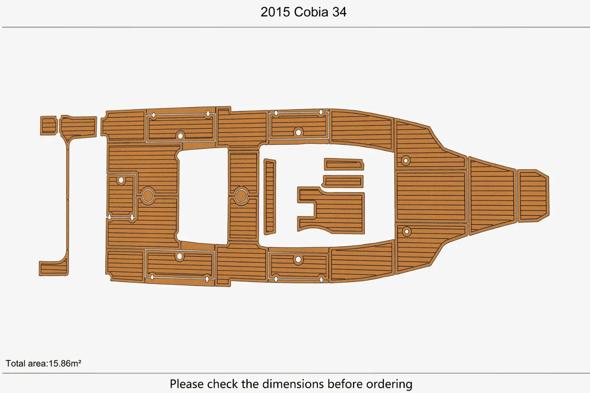 EVA Foam Teak Deck Flooring Mat for Cobia 34 Swim Platform (2015)
