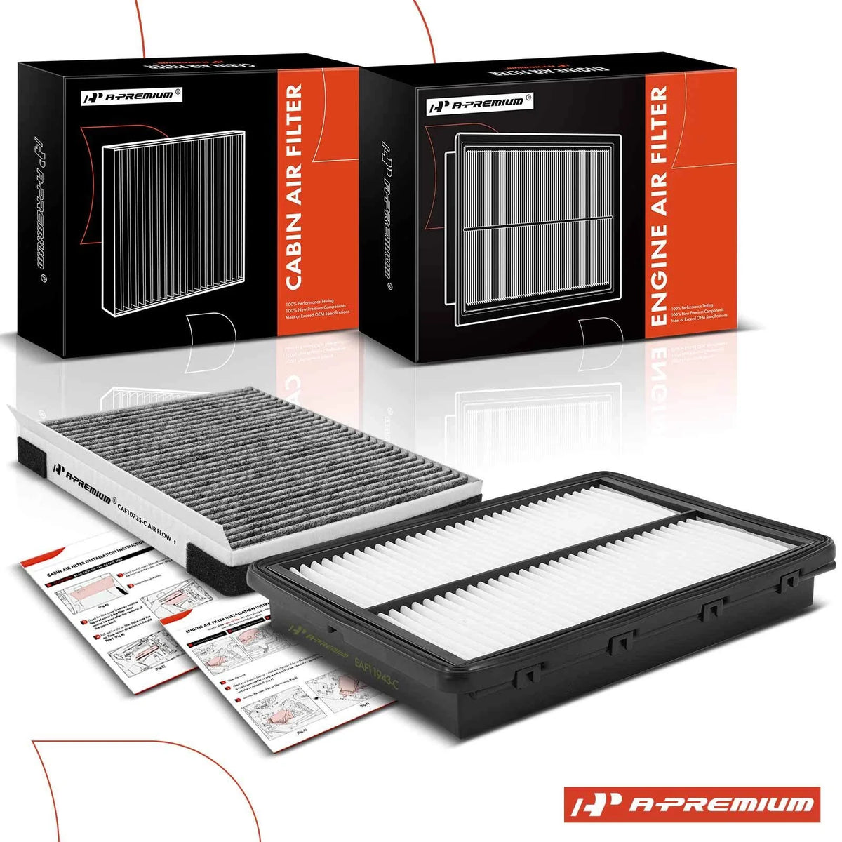 2 Engine & Cabin Air Filters for Hyundai Santa Fe Kia Telluride (2020–2022)