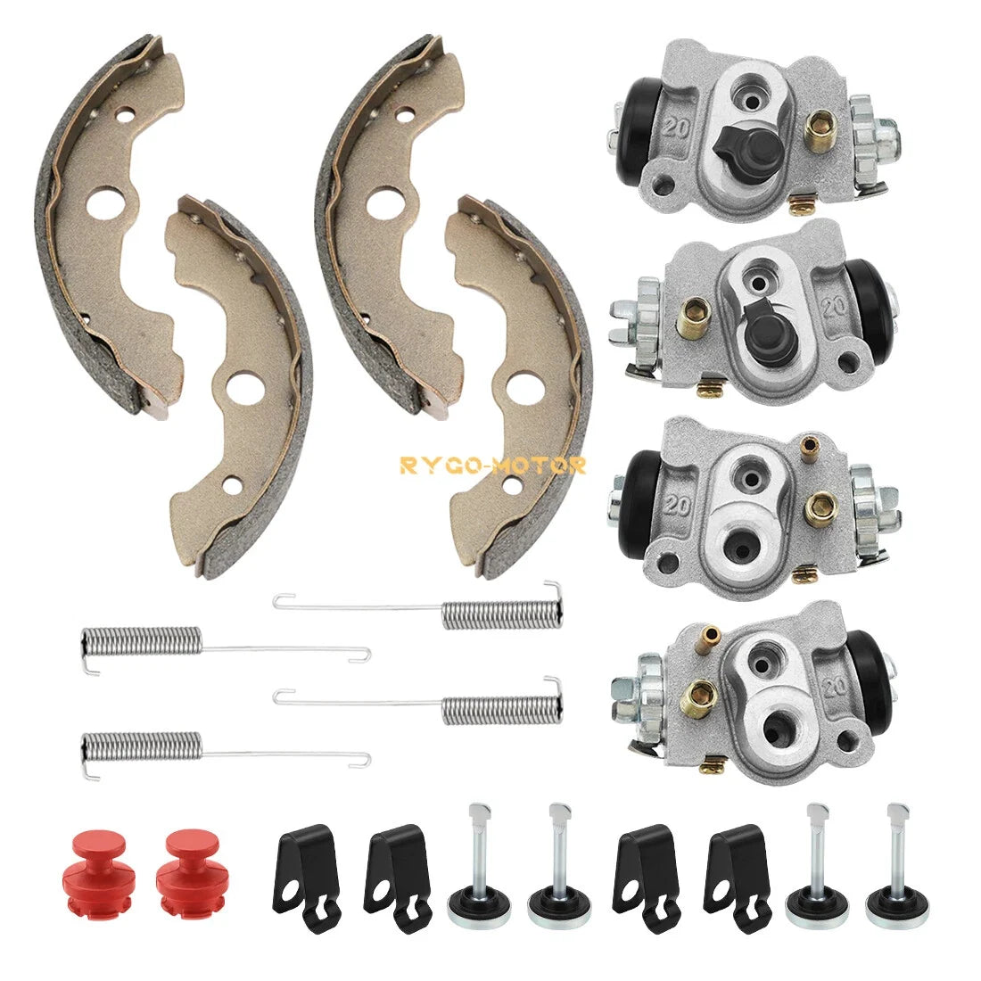 4X Front Brake Wheel Cylinders W/Shoes Hole Plug Kit for Honda Foreman 450 (2000–2006)