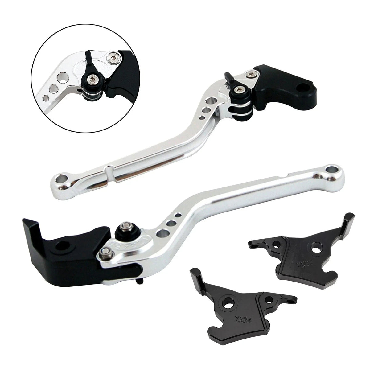 Long Clutch Brake Lever for Yamaha XMAX 300 (2023–2025) Silver